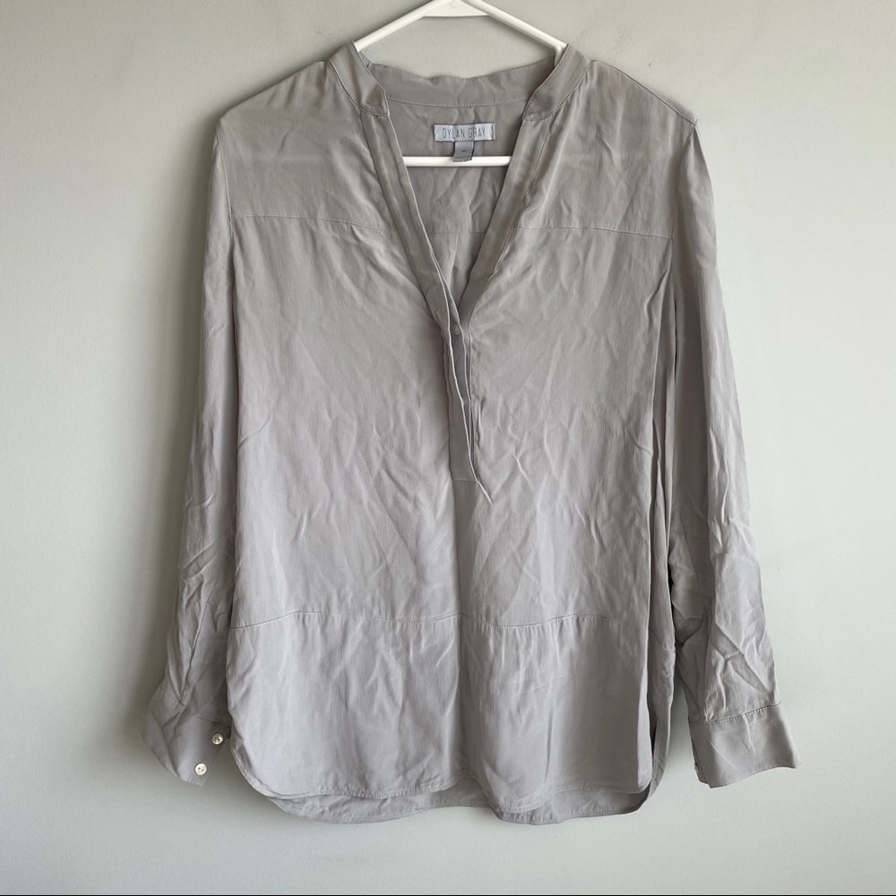 Dylan Gray Silk Long Sleeve Blouse Top